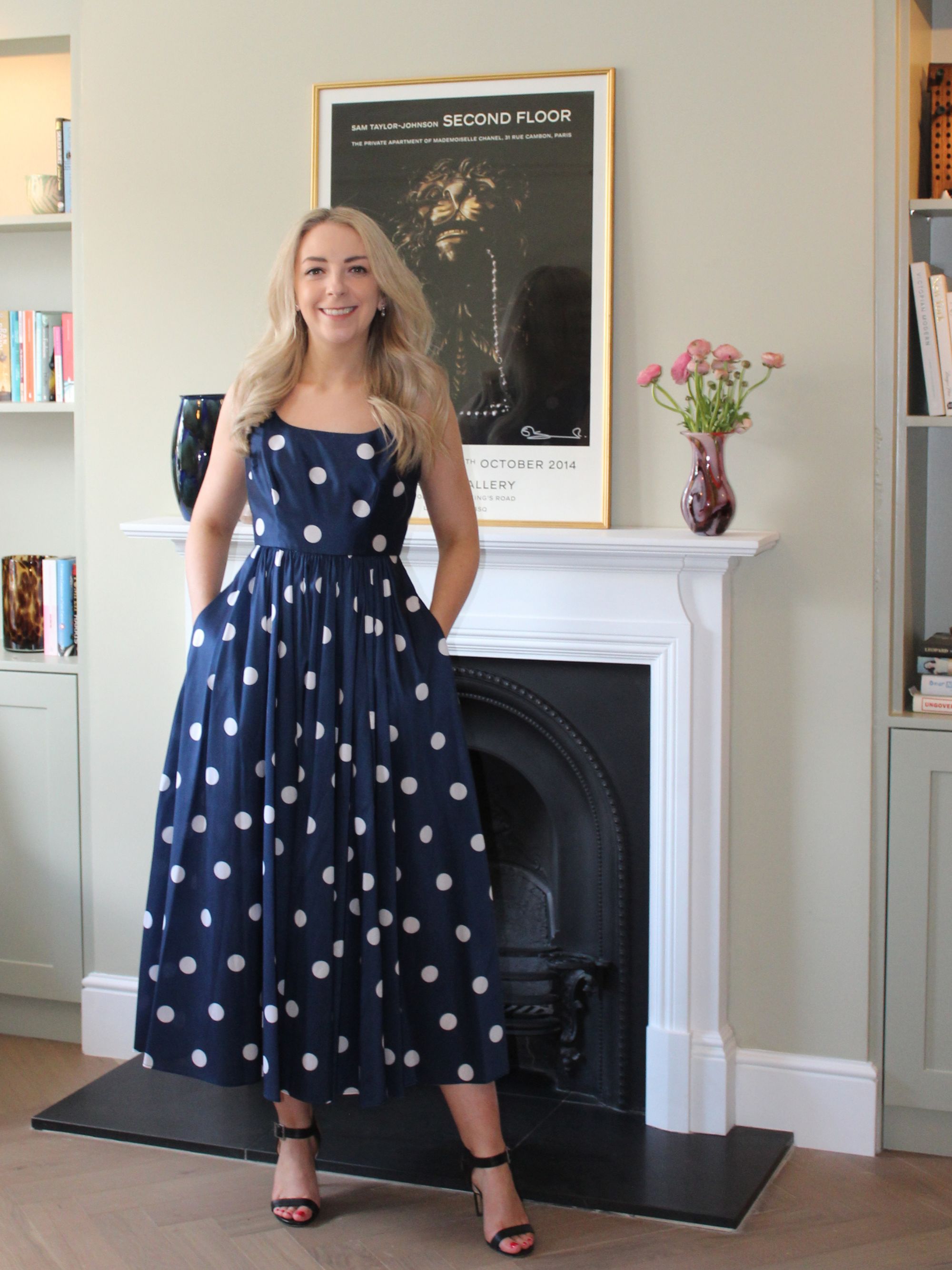 Caroline Parr wearing Monsoon Sicily dress