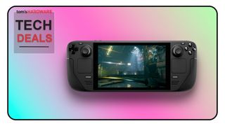 A Tom's Hardware Tech Deals image showing the Valve Steam Deck LCD.