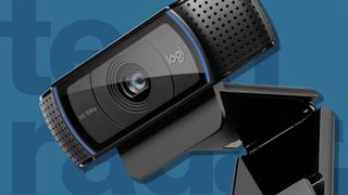 best cheap webcam Logitech C920s Pro against a blue TechRadar background