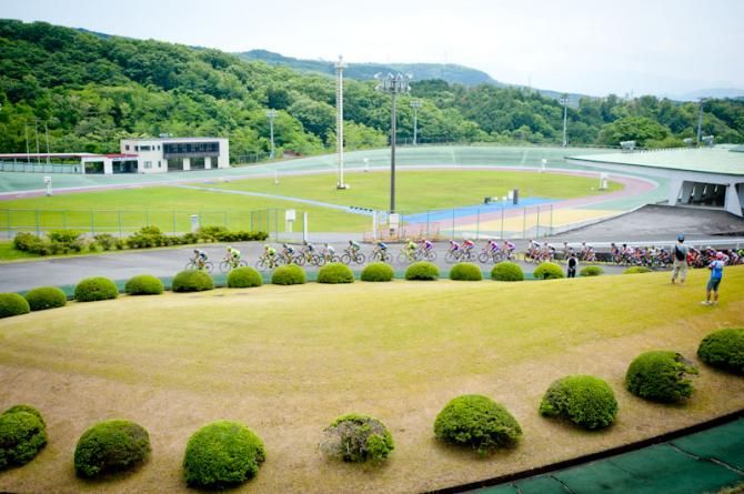 The view from stage 5, passing through Keirin school's training bank