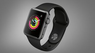 The Apple Watch Series 3 on a grey background