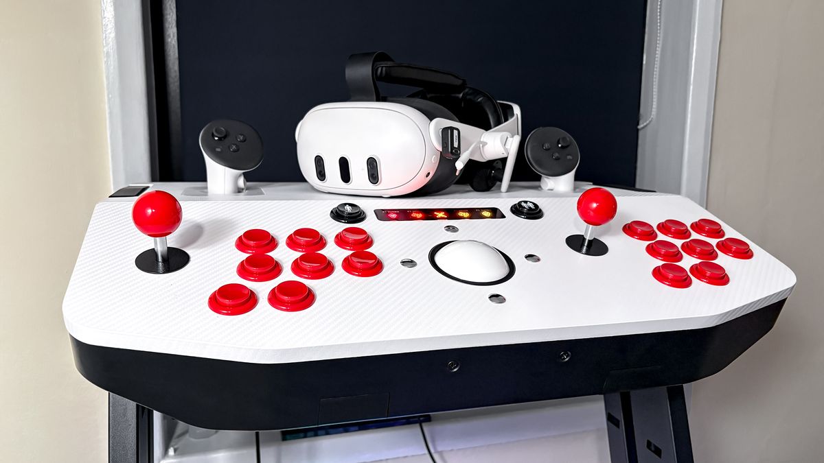 X-Arcade Arcade2TV-XR machine with Meta Quest 3