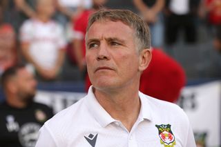 : Manager Phil Parkinson of Wrexham AFC looks on ahead of a pre-season friendly match between Wrexham AFC and the LA Galaxy II at Dignity Health Sports Park on July 22, 2023 in Carson, California. (Photo by Katharine Lotze/Getty Images)