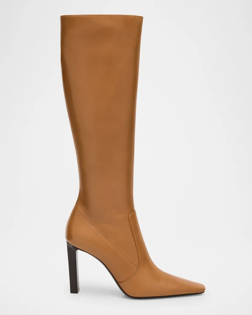 Saint Laurent, Francoise Smooth Leather Knee-High Boots