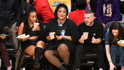 Lizzo Went to a Lakers Game In a Thong-Baring Cut-Out Dress | Marie Claire