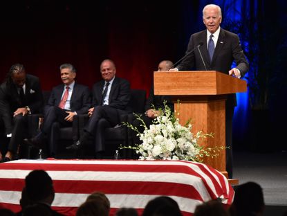 Joe Biden speaking at John McCain's memorial service.