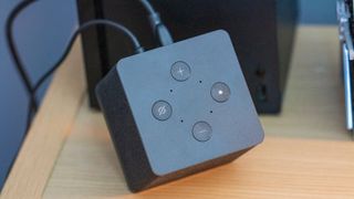Top buttons and microphones on Amazon Fire TV Cube (2022)