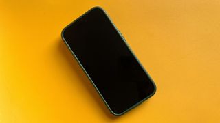 Iphone black screen on yellow background