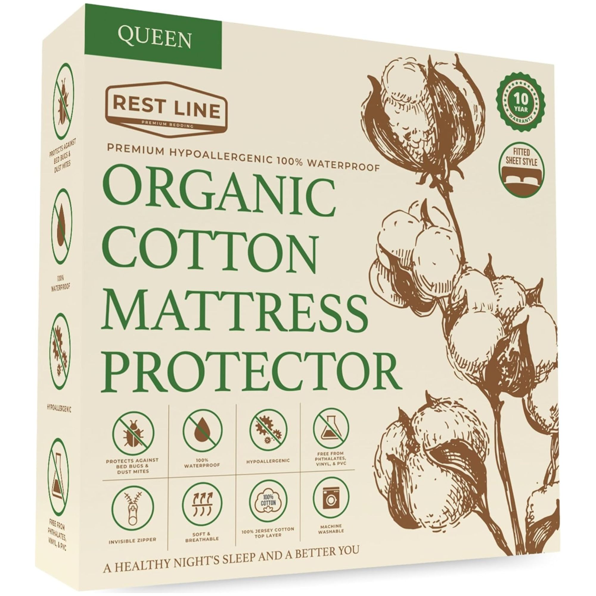 Organic cotton mattress protector