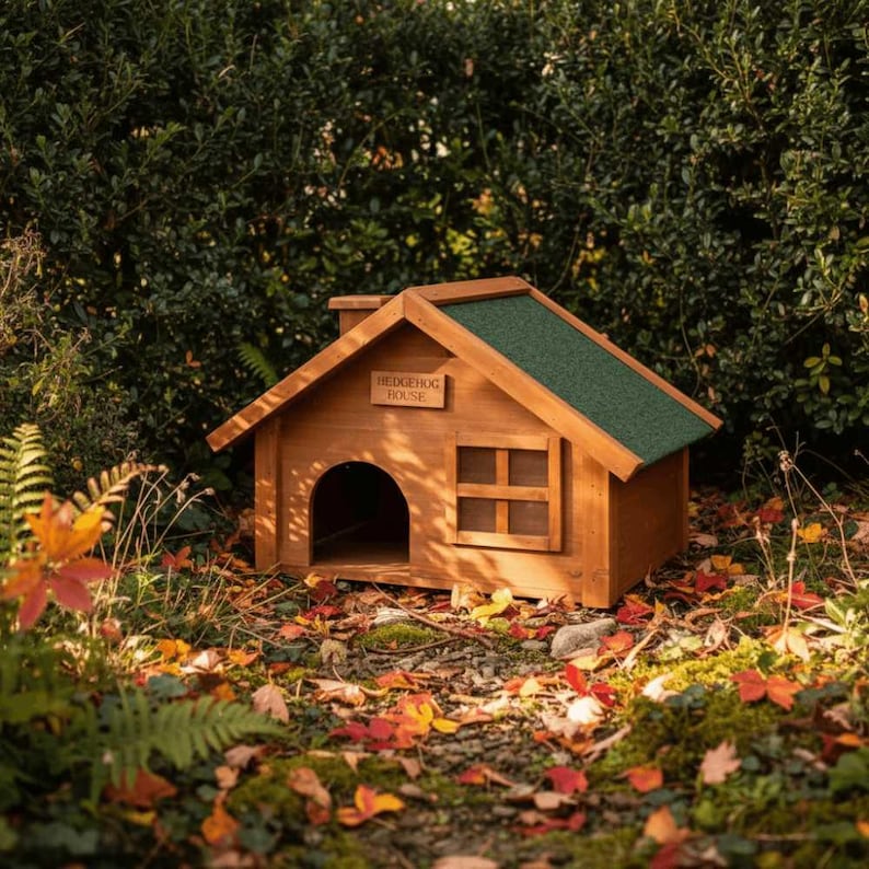 Hedgehog House Wooden | Garden Nesting &amp;amp; Hibernation Shelter