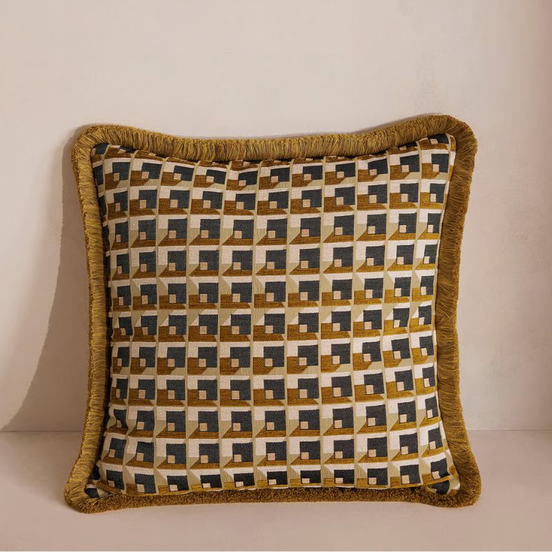 geometric patterned square cushion