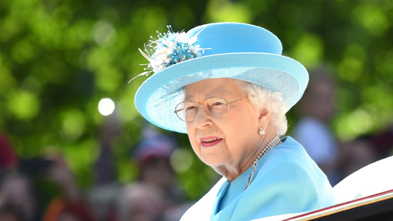 Queen Elizabeth II during Trooping The Colour 2018 at The Mall on June 9, 2018 in London, England