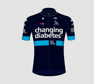 The 2018 Novo Nordisk changes from white to navy blue