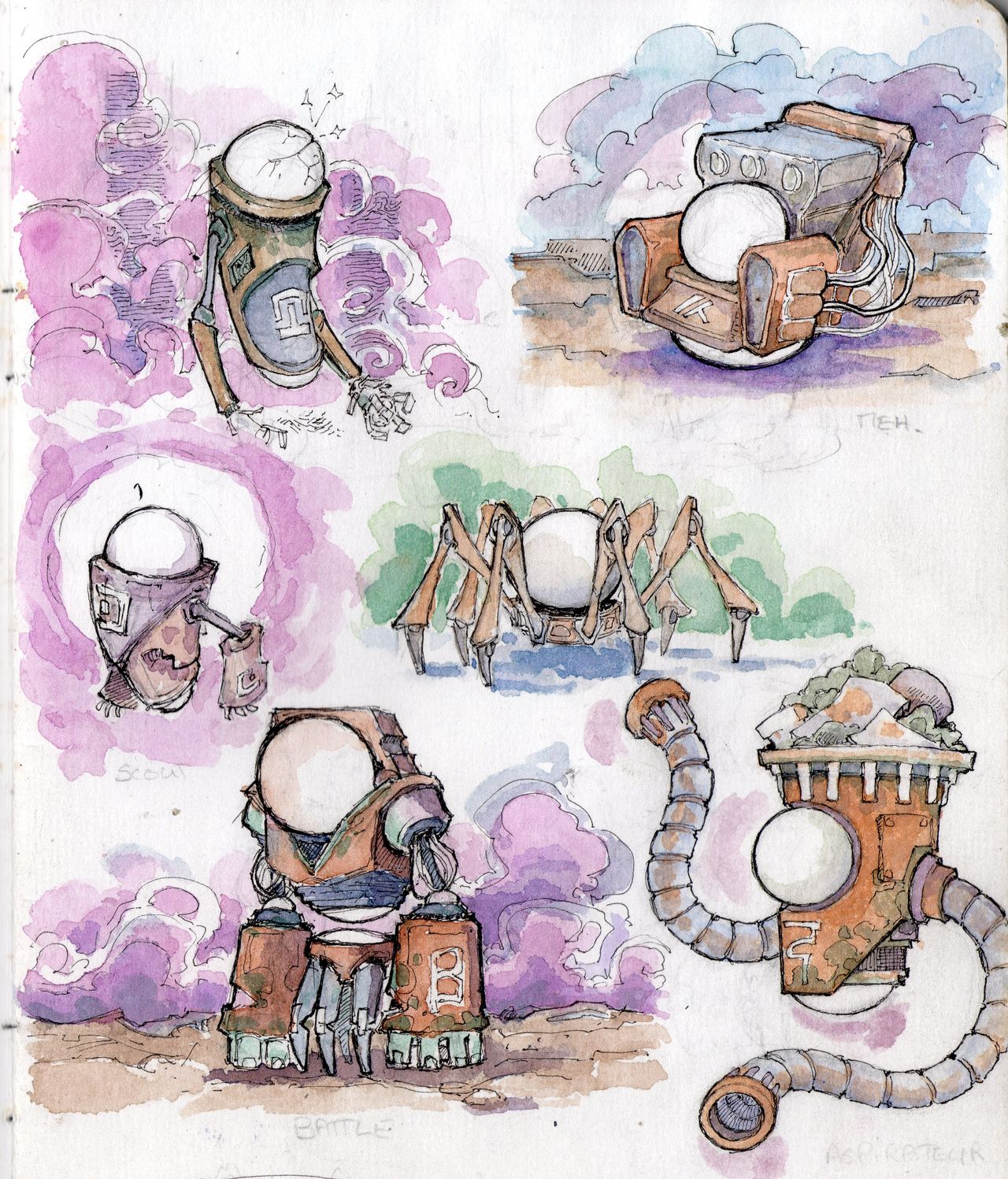 Painted concept art for an indie game