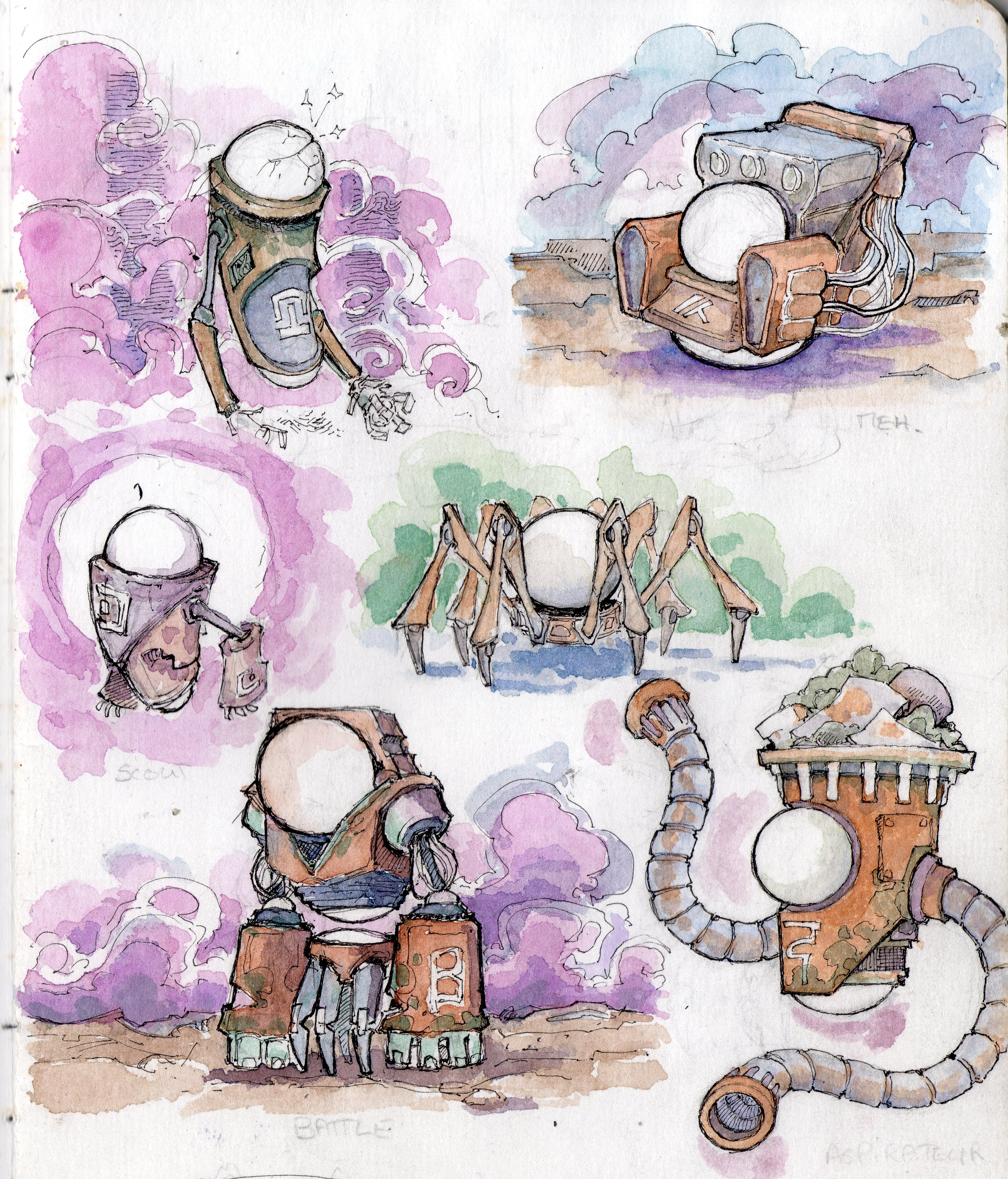 Painted concept art for an indie game