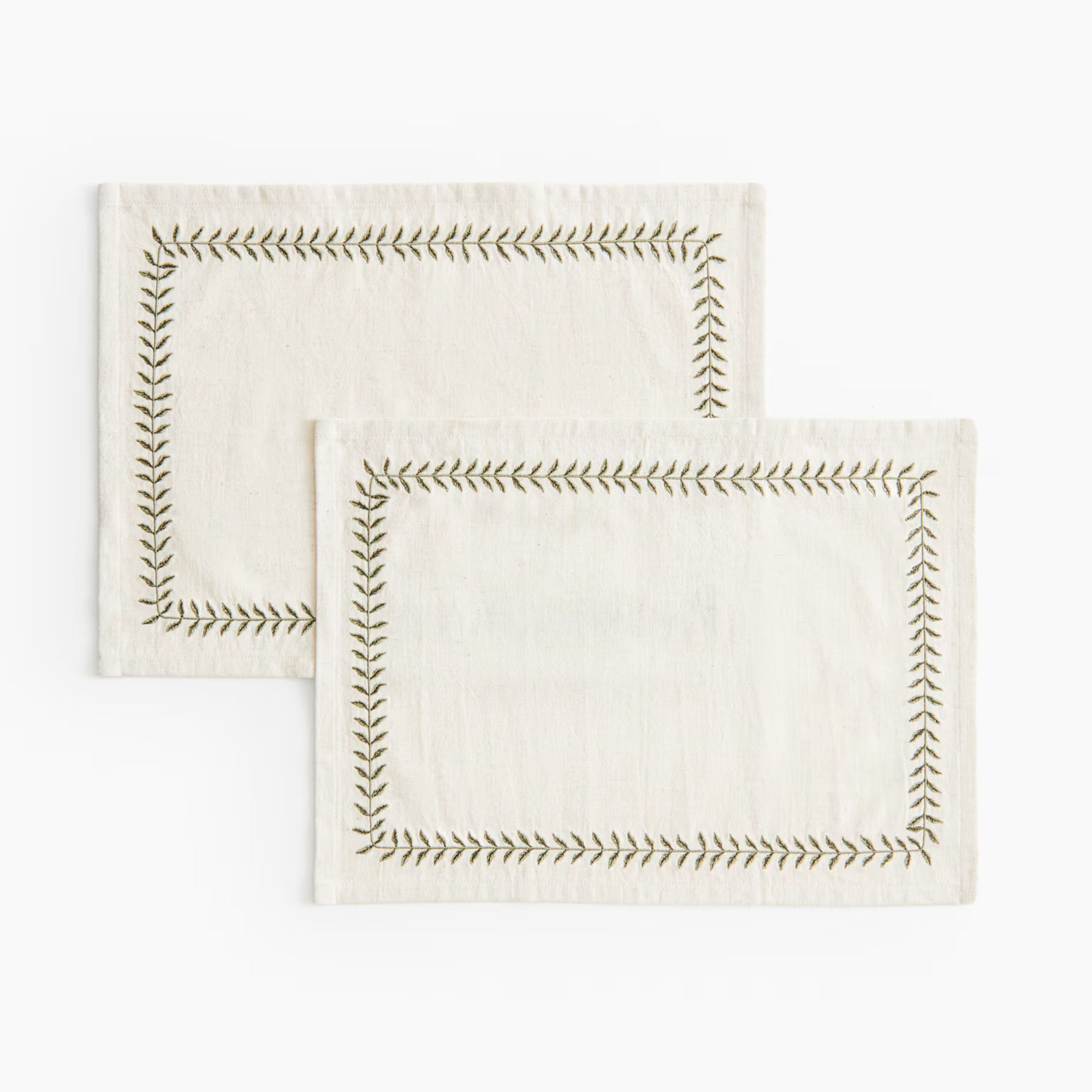 2-pack Embroidered Linen-blend Placemats