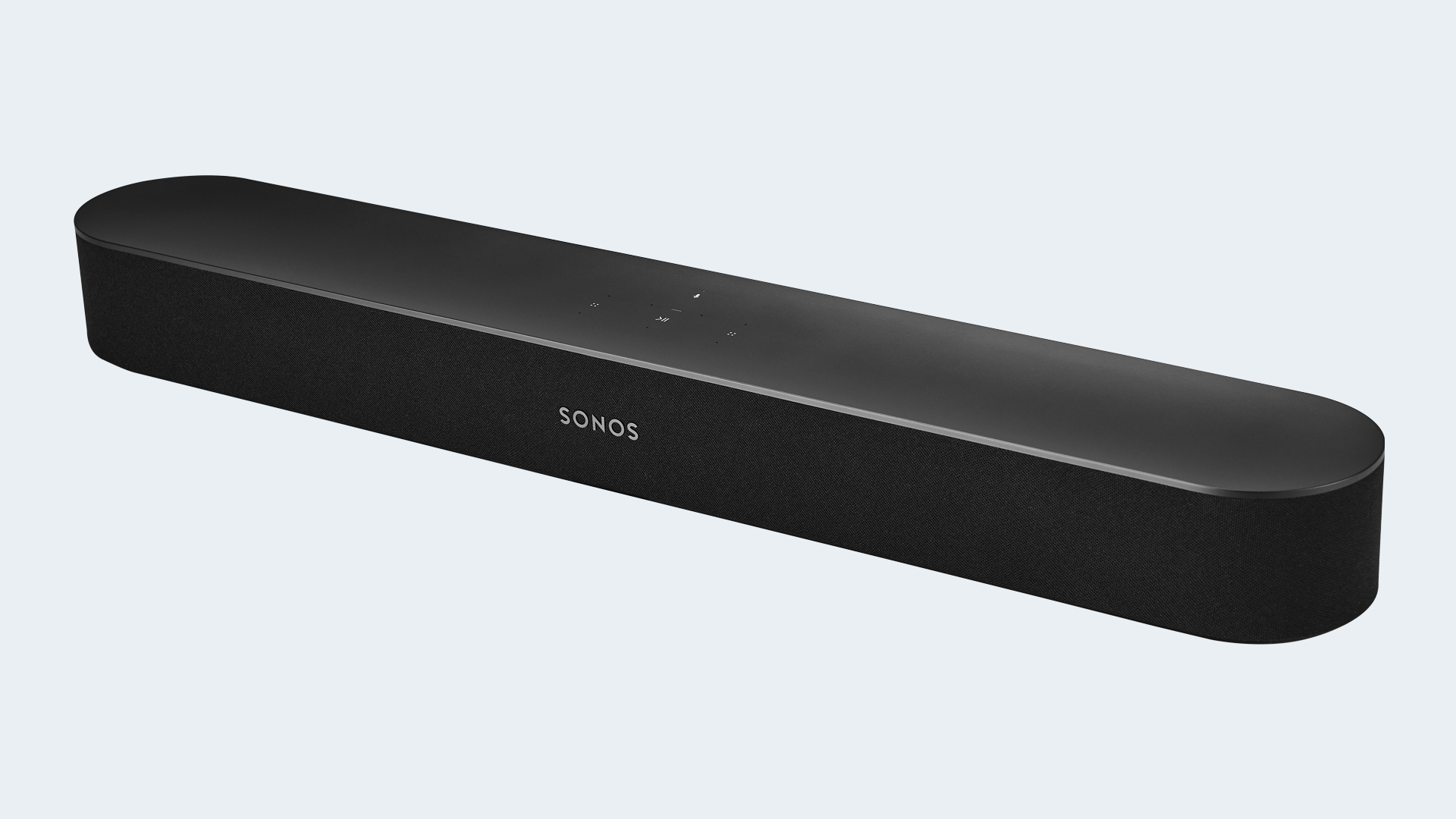 The Sonos Beam displayed on a static backdrop
