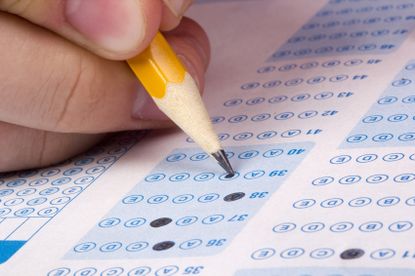 A student taking a test
