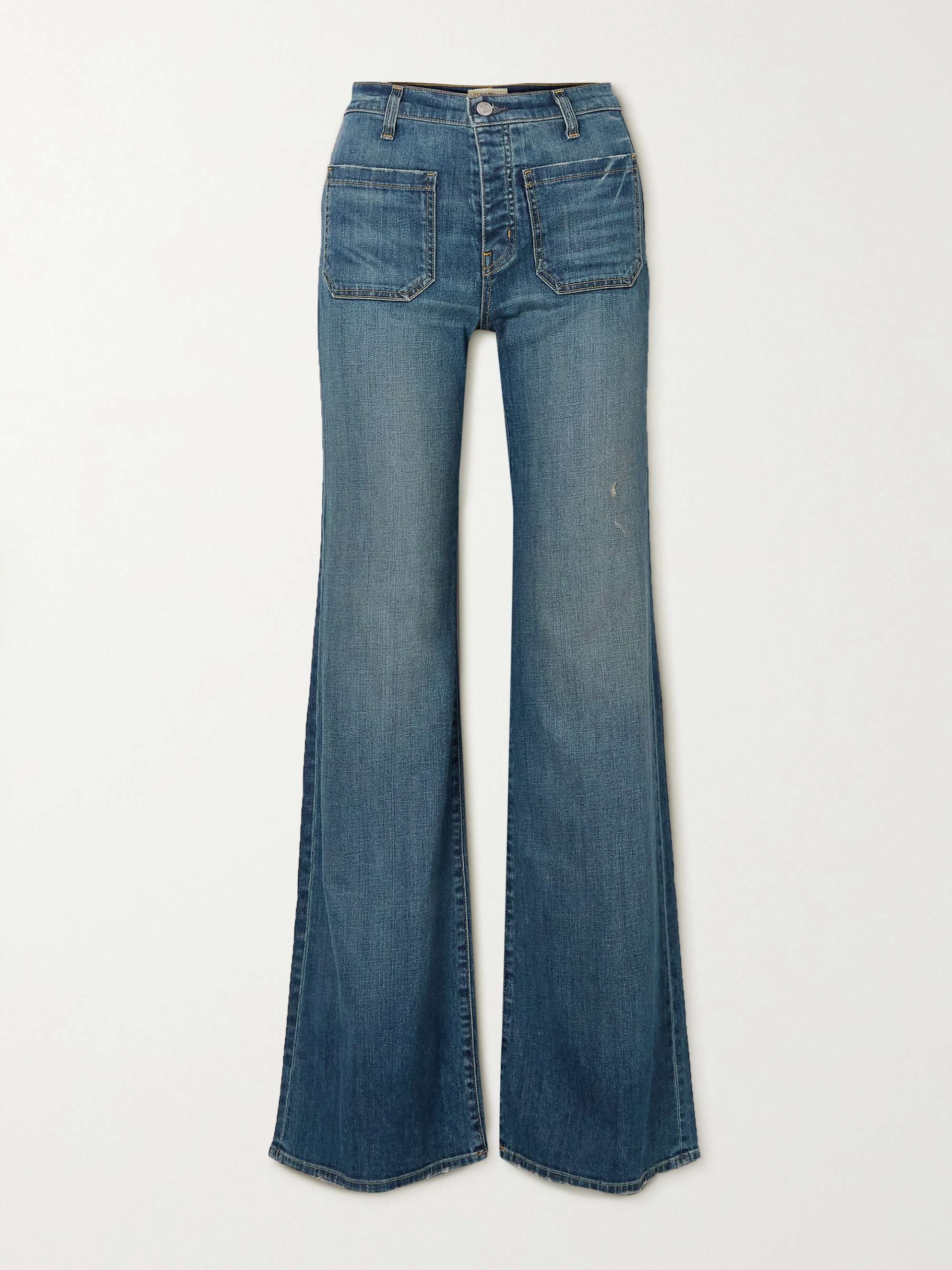 Florence Distressed High-Rise Flared Jeans