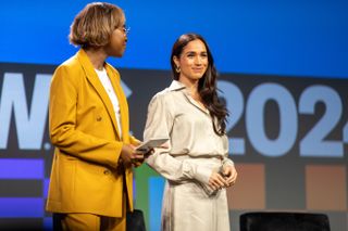 Meghan Markle onstage at SXSW for international womens day