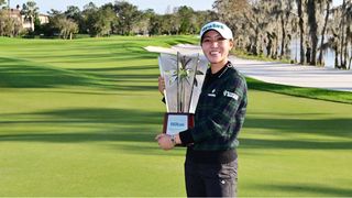 Lydia Ko with Hilton Grand Vacations Tournament of Champions trophy 2024