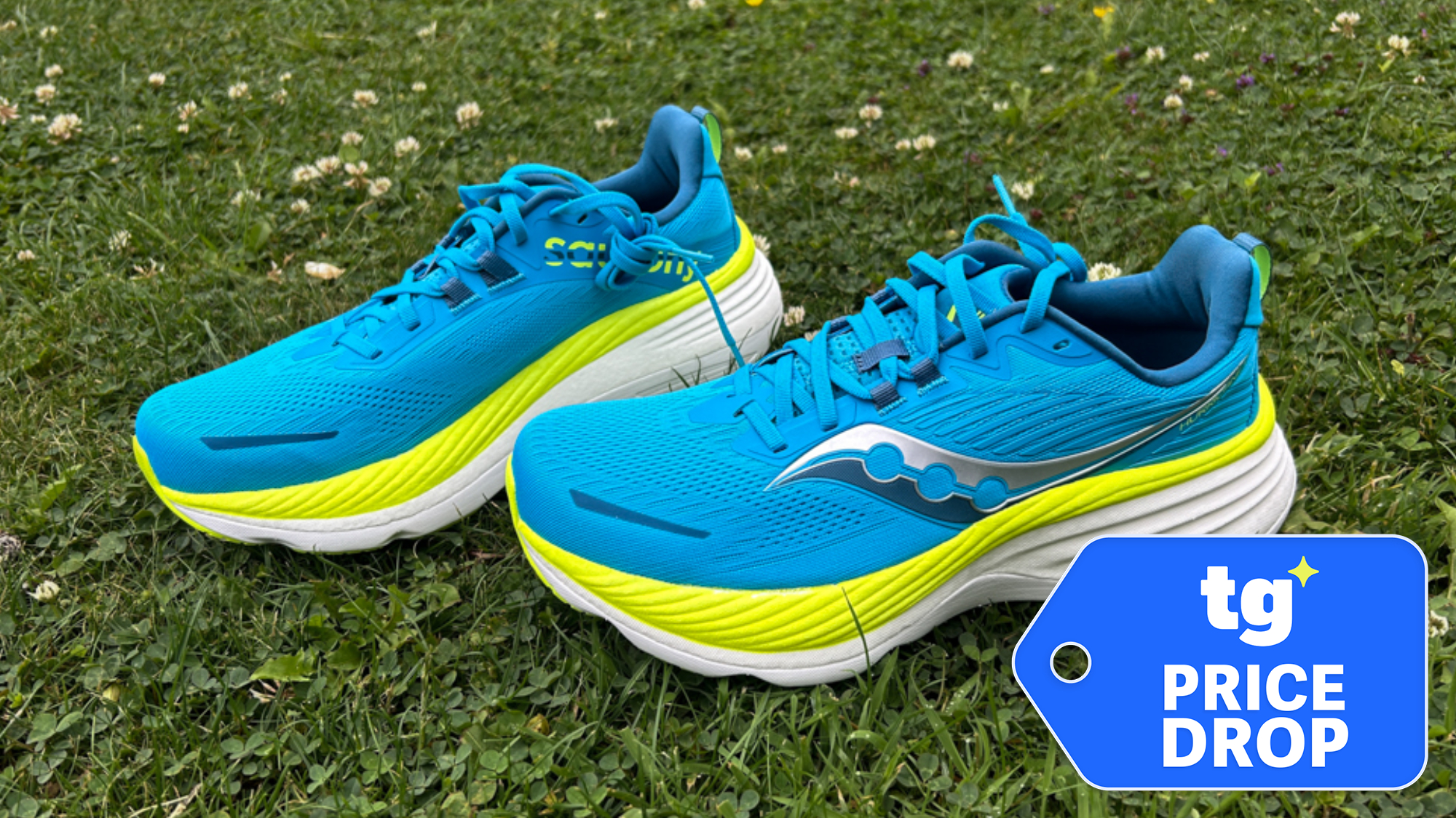 Saucony Hurricane 24 shown on grass