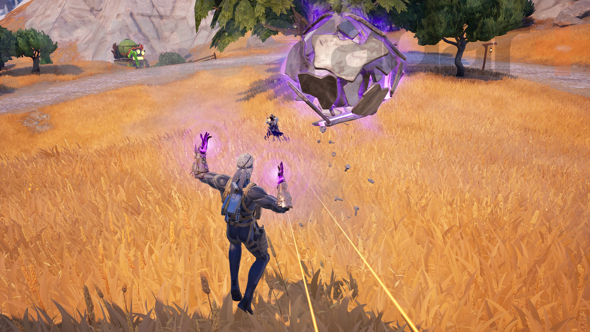 Using Fortnite Magneto Power to damage an opponent