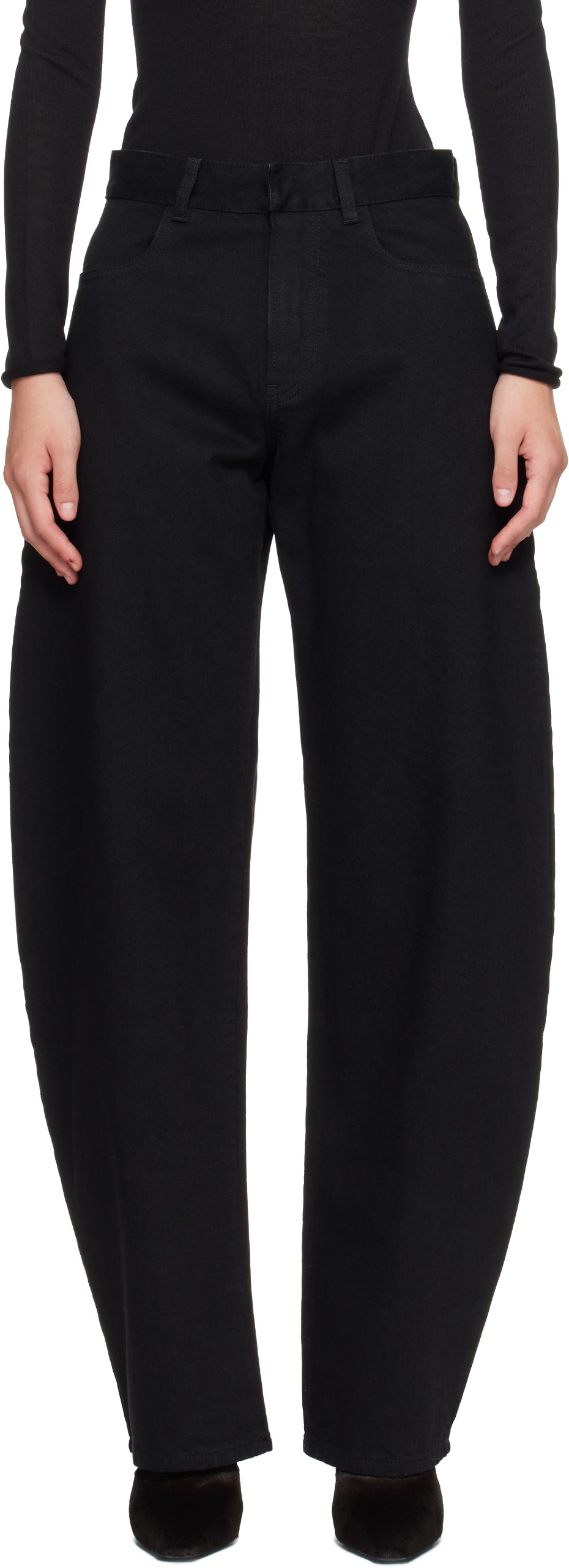 Black Round Jeans