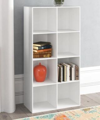 White two by three cubby style freestanding storage