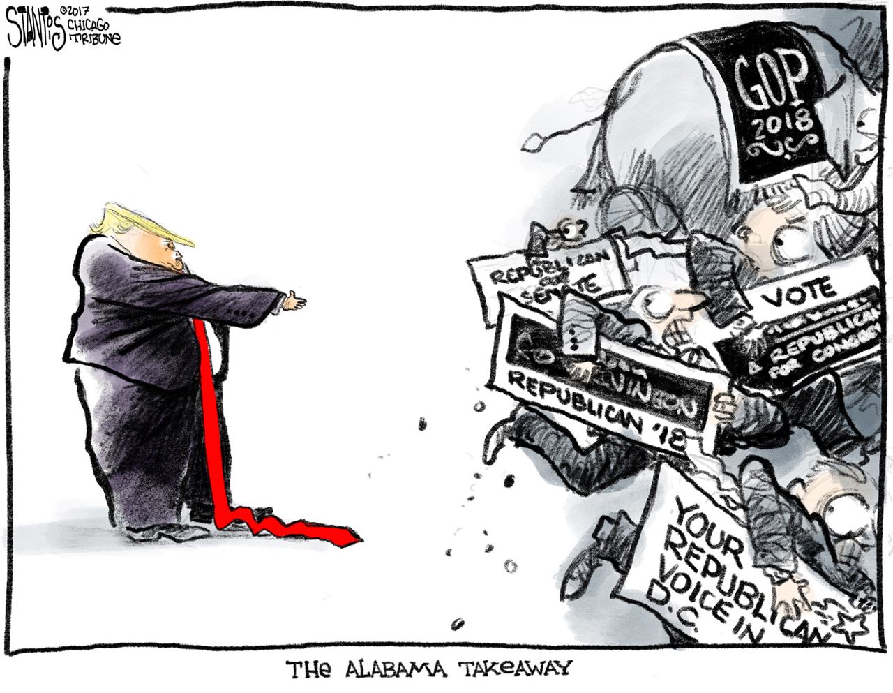 Political cartoon U.S. Trump GOP Alabama loss