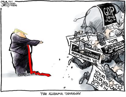 Political cartoon U.S. Trump GOP Alabama loss