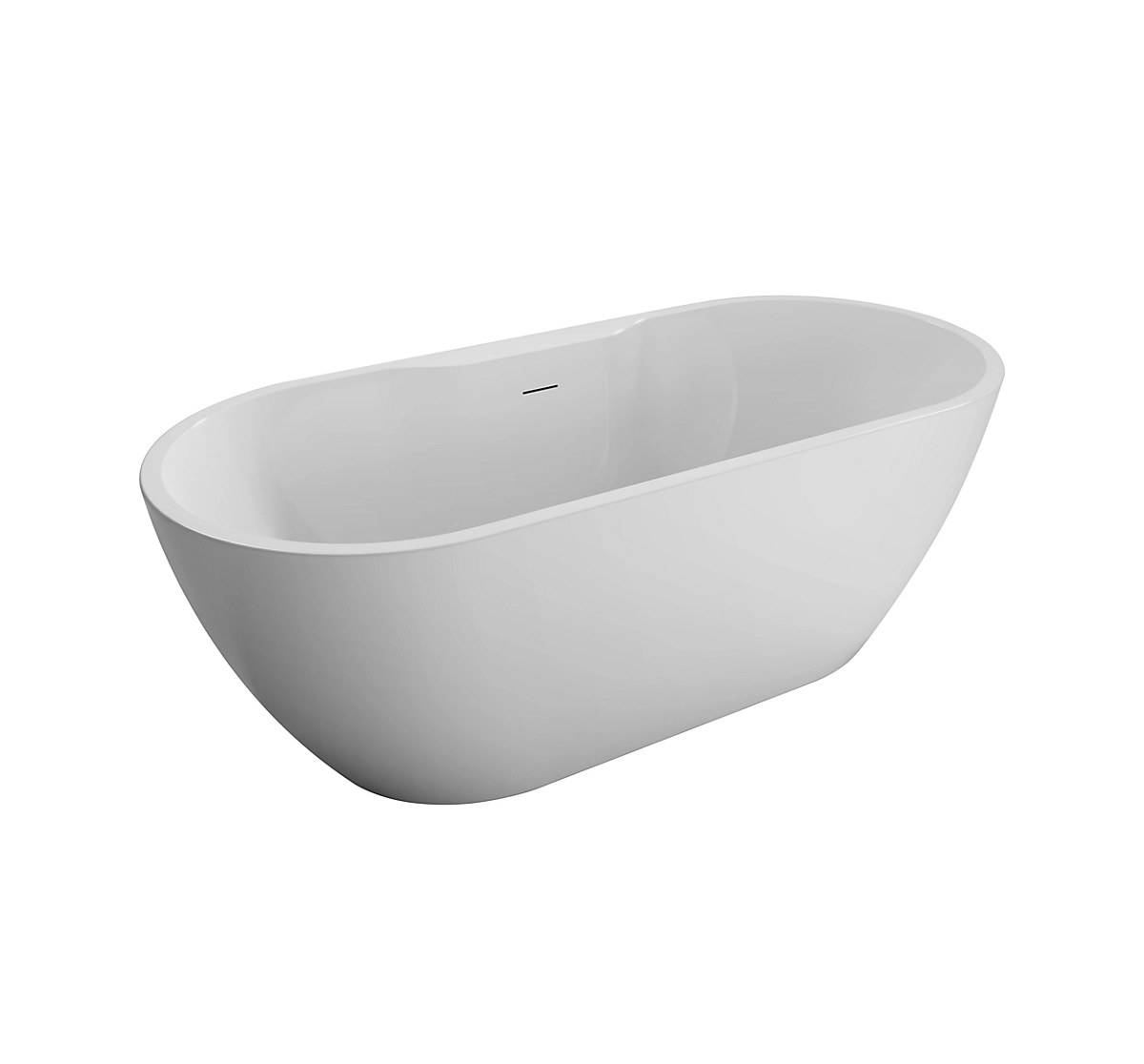 Cooke &amp;amp; Lewis Modern Gloss White Oval Freestanding Bath