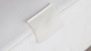 The zip end of the Soak & Sleep Anti-Bed Bug Mattress Encasement