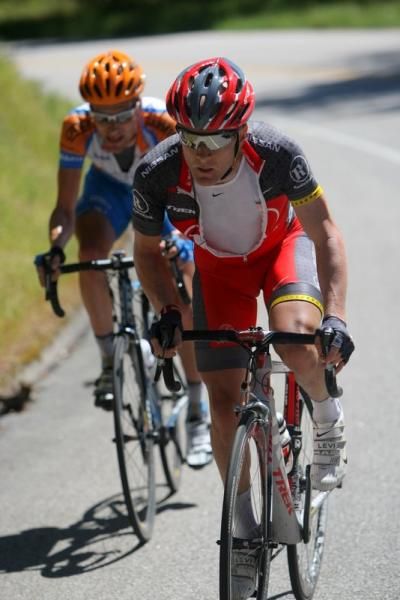 Levi Leipheimer (Radioshack) takes control on the final climb.