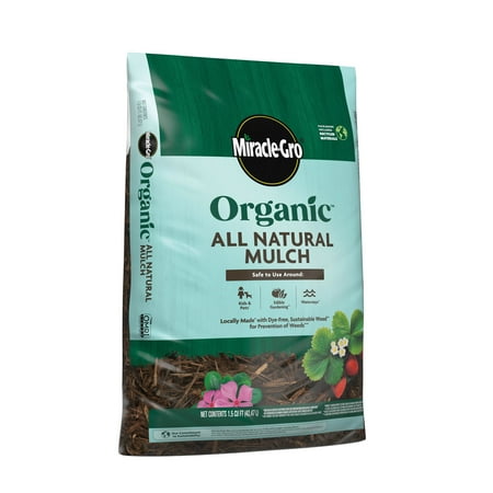 Miracle-Gro Organic All Natural Mulch, Omri Listed, 1.5 Cu. Ft.