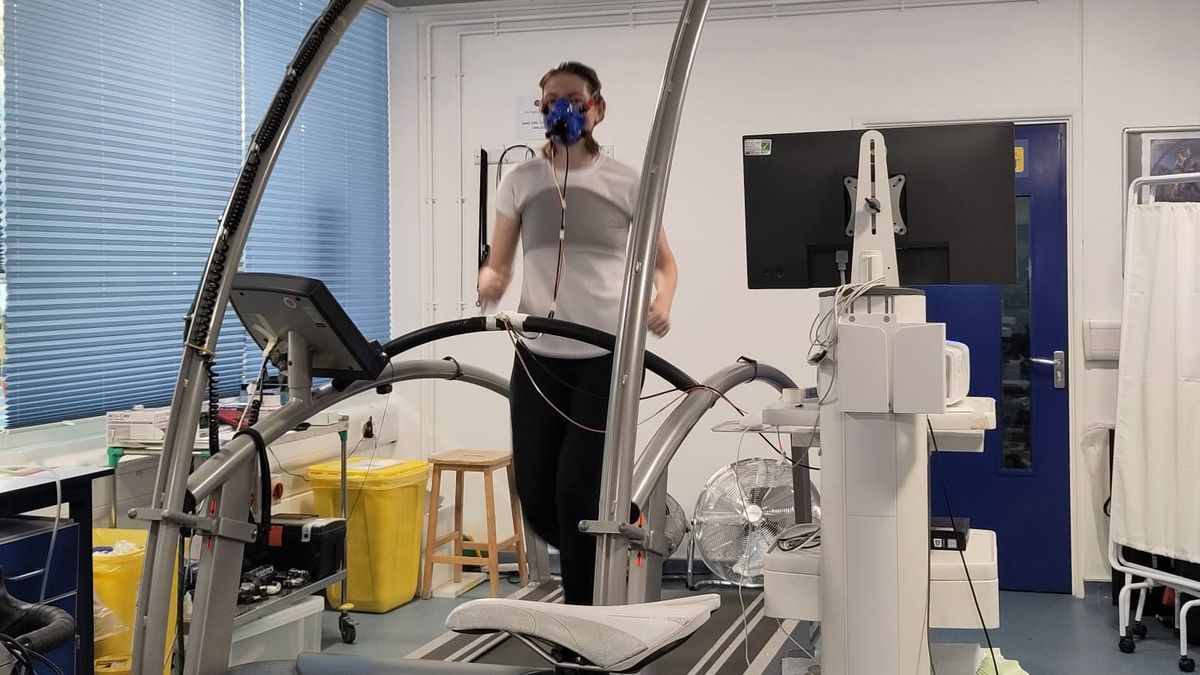 Cat Ellis during VO2 max test