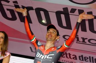 Marco Pinotti (BMC) on the podium in Milan
