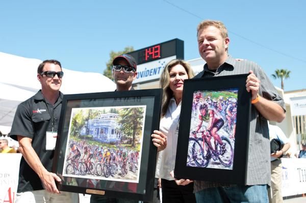 Ron Kiefel was honored today at the start for his contributions to the sport and the Redlands Bicycle Classic.