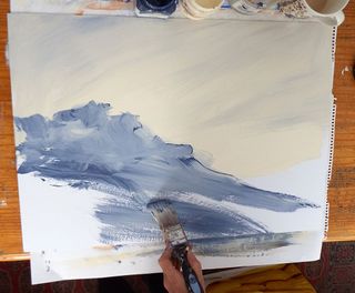 Roughly painting a blue mound