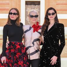 Meryl Streep poses with Anne Hathaway and Emily Blunt