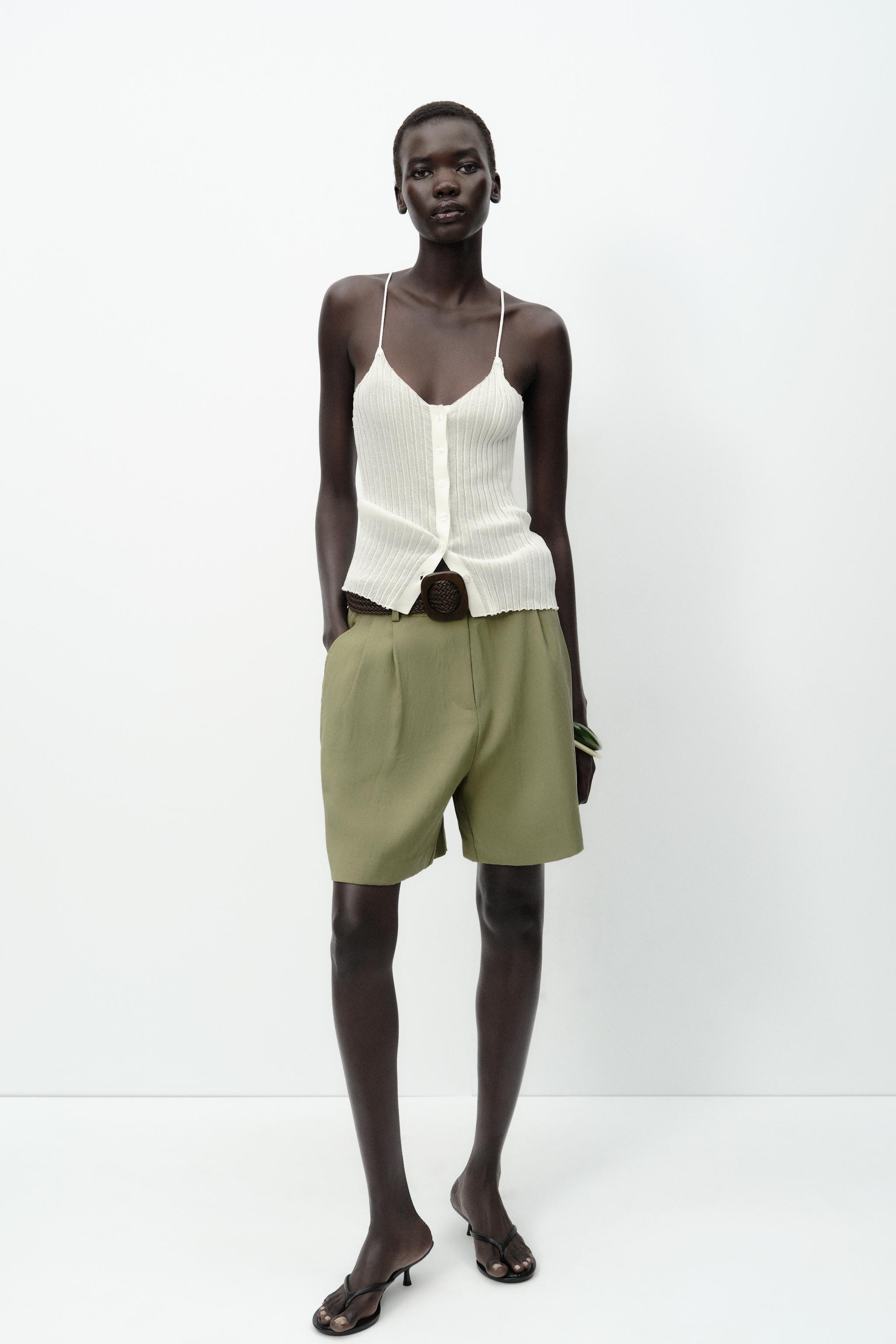Pleated Belt Shorts