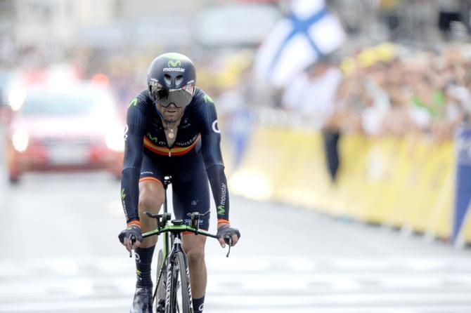 Alejandro Valverde (Movistar) remains in fourth overall after the time trial