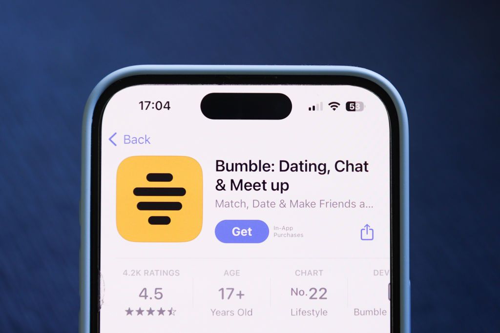 Bumble app on App Store on smartphone