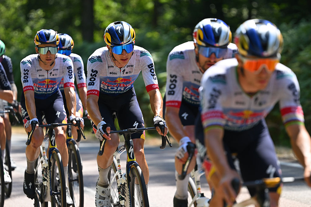 NEVERS, FRANCE - JULY 15: Florian Lipowitz of Germany and Team Red Bull - BORA - hansgrohe competes during the 113th Tour de France 2026, Stage 11 a 161.3km stage from Vichy to Nevers / #UCIWT / on July 15, 2026 in Nevers, France. (Photo by Tim de Waele/Getty Images)