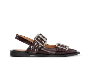 GANNI, Balerina Gesper Feminin Burgundy