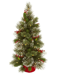 3ft Pre-Lit Battery Operated Wintry Pine Artificial Christmas Tree:&nbsp;was £89 now £65 | Hayes Garden World
