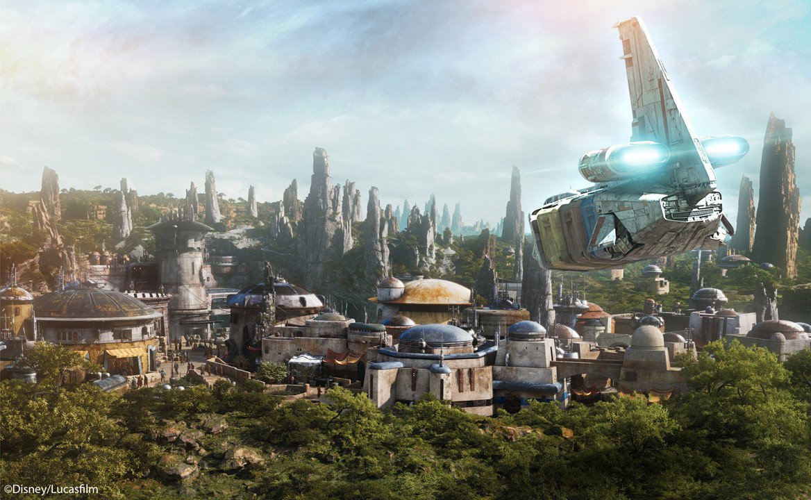 Star Wars Galaxy's Edge concept art Batuu Millennium Falcon