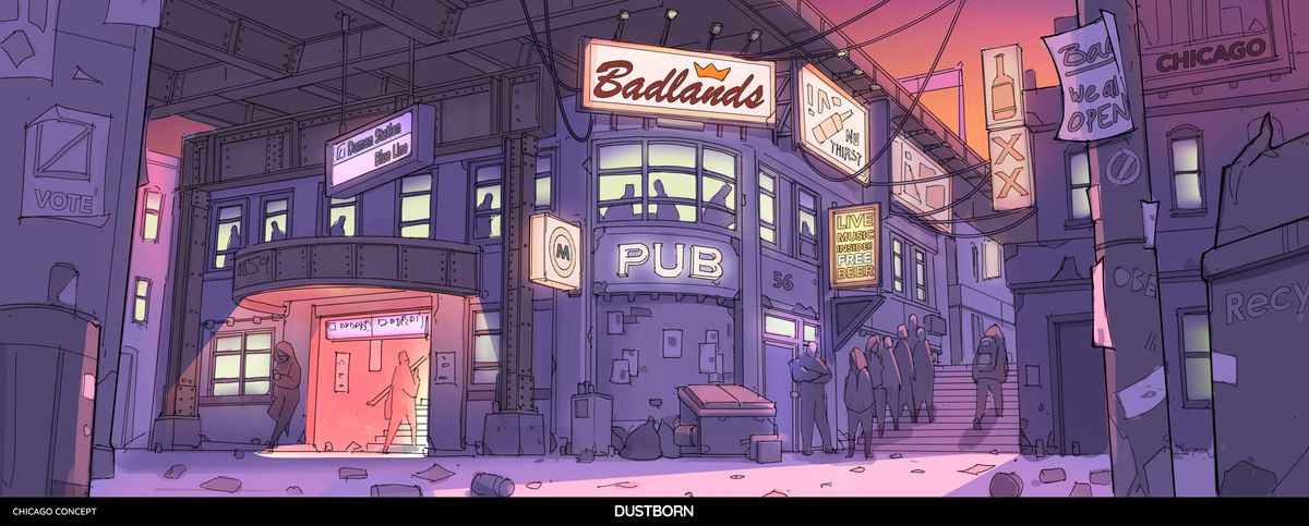 Making Dustborn's art; concept art for a video game