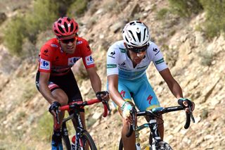 Fabio Aru and Tom Dumoulin on stage 18 of the Vuelta a Espana (Watson)