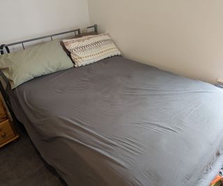 Sheets and pillows on the Bear Natural Mattress.